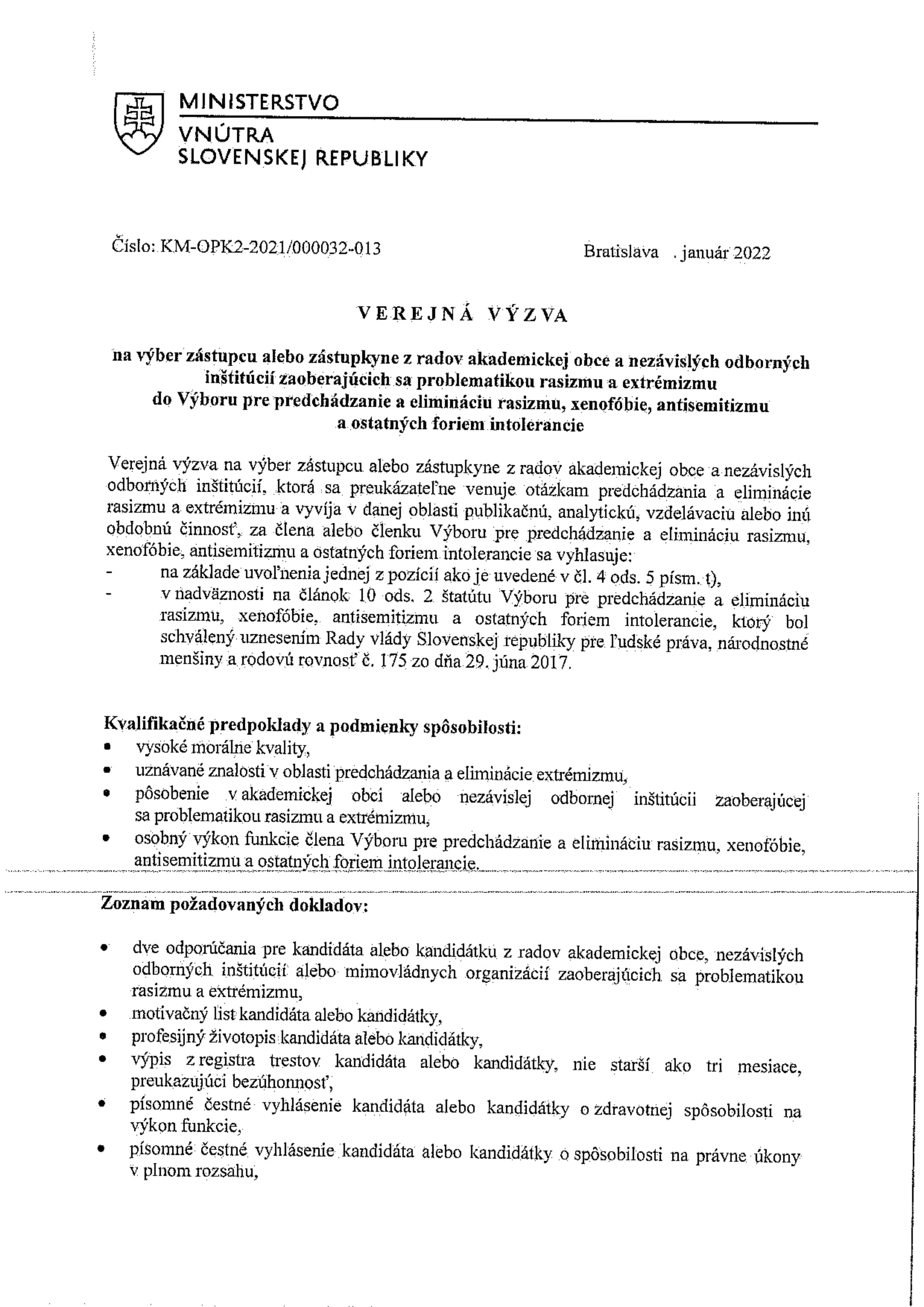 Verejná výzva 1